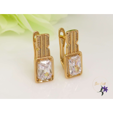  Francis antiallergén lapos szögletes köves fülbevaló 18K - fehér fülbevaló