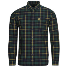 Fred Perry Hosszú ujjú ingek OXFORD TARTAN SHIRT Zöld EU XXL