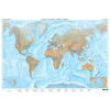 Freytag &amp; Berndt A Világ hegy-vízrajza, világ közlekedési falitérkép Freytag 1:35 000 000 124x88 cm WELT NM 3