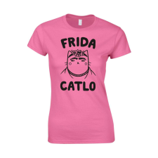 Frida Catlo női póló - egyedi mintás, 12 szín, S-2XL női póló