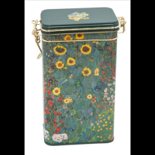 Fridolin Csatos fémdoboz, dombornyomott 11x18x7,4cm, Klimt:Garden with Sunflowers papírárú, csomagoló és tárolóeszköz