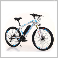 Frike Hybrid Elektromos kerékpár fehér-világos kék 250W 60km holm8377 elektromos kerékpár