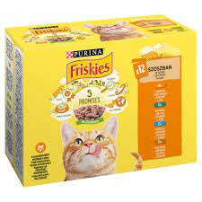 FRISKIES 12X85G válogatás (Csirke - Kacsa -Lazac -Pulyka) macskaeledel