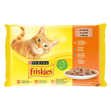 Friskies csirke-kacsa-lazac-pulyka alutasakos macsakeledel 4x85g macskaeledel