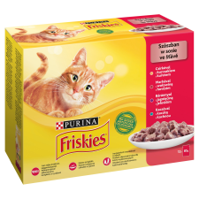 Friskies Friskies 12x85g Macskaeledel válogatás szószban- Csirkével, Marhával, Báránnyal, Kacsával macskaeledel