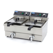  Fritőz 2 x 13L lefolyócsappal - dupla kosárral - Maxima 09365231 fritőz
