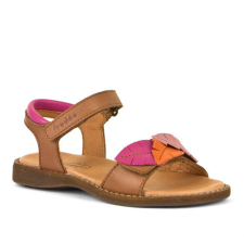 Froddo - Nyitott gyerekcipő - Bőr szandál - bronz, pink virág gyerek cipő