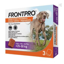 Frontpro Rágótabletta kutyáknak L 25-50kg 3x136mg élősködő elleni készítmény kutyáknak
