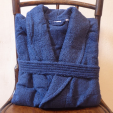 Frottír sálgalléros köntös, Kék - Acélkék (100 % pamut), XXXXL (4XL) lakástextília