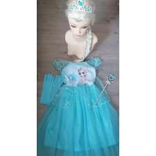  Frozen Jégvarázs Elza Elsa Ruha Palásttal kiegészítőkkel parókával 6 részes, M méret jelmez