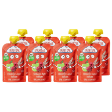FRUCHTBAR Bio Málna, alma, teljes kiőrlésű gabona 6hó 8x100g bébiétel