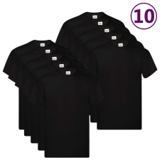 Fruit of the Loom 10 db 5XL-s méretű fekete pamutpóló munkaruha