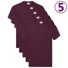 Fruit of the Loom 5 db L-s méretű burgundi vörös pamutpóló munkaruha