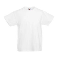 Fruit of the Loom F37 környakas gyerek póló, Kids Valueweight T, White gyerek póló