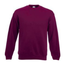 Fruit of the Loom F41 kereknyakú pulóver, SET-IN SWEAT, Burgundy - 2XL férfi pulóver, kardigán