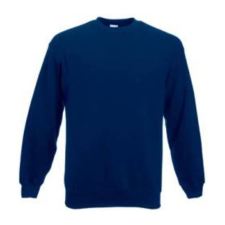 Fruit of the Loom F41 kereknyakú pulóver, SET-IN SWEAT, Navy férfi pulóver, kardigán