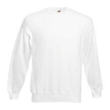Fruit of the Loom F41 kereknyakú pulóver, SET-IN SWEAT, White - 3XL férfi pulóver, kardigán