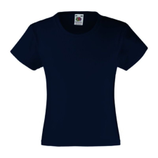  Fruit of the Loom F58 kislány póló, GIRLS VALUEWEIGHT T, Deep Navy - 12/13 gyerek póló