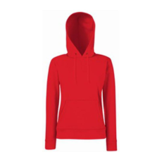 Fruit of the Loom F81 kapucnis Női pulóver, LADY-FIT HOODED SWEAT, Red
