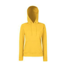 Fruit of the Loom F81 kapucnis Női pulóver, LADY-FIT HOODED SWEAT, Sunflower - XS