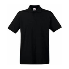 Fruit of the Loom FU21 galléros piké póló, PREMIUM POLO, Black - 3XL férfi póló