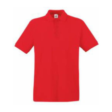 Fruit of the Loom FU21 galléros piké póló, PREMIUM POLO, Red - L férfi póló