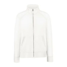 Fruit of the Loom FU80 zipzáras Női pulóver, Premium Lady Fit Sweat Jacket, White - L női pulóver, kardigán