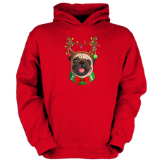 Fruit of the Loom Karácsonyi Pug - Gyerek Kapucnis Pulóver