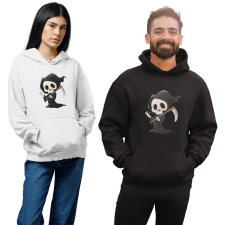 Fruit of the Loom, Kariban Cartoon Kaszás - Unisex Kapucnis Pulóver női pulóver, kardigán