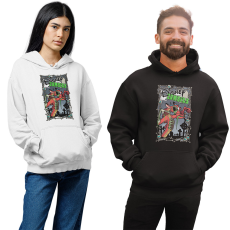 Fruit of the Loom, Kariban Disney Zombie Mushu - Unisex Kapucnis Pulóver