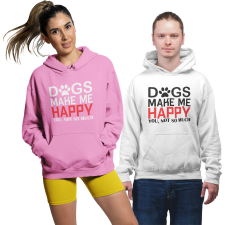 Fruit of the Loom, Kariban Dogs make me happy - Unisex Pulóver női pulóver, kardigán