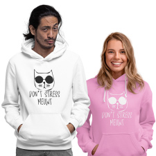 Fruit of the Loom, Kariban Don&#039;t Stress Meowt - Unisex Pulóver női pulóver, kardigán