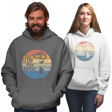 Fruit of the Loom, Kariban Eat Sleep Fish Repeat - Unisex Pulóver