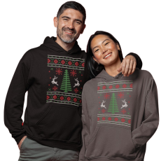 Fruit of the Loom, Kariban Meghitt karácsony - Unisex Kapucnis Pulóver