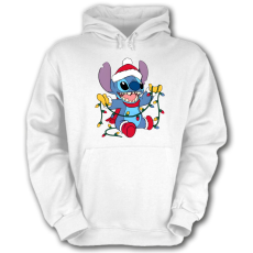 Fruit of the Loom, Kariban Stitch Karácsonyi Égők - Unixes Kapucnis Pulóver