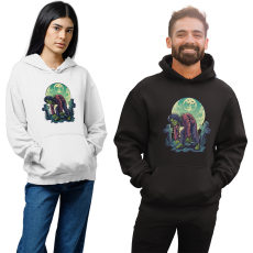 Fruit of the Loom, Kariban Zombi a temetőben - Unisex Kapucnis Pulóver