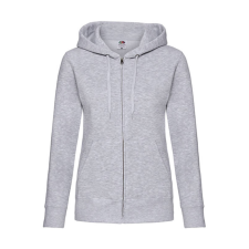 Fruit of the Loom Női Pulóver Kapucnis Hosszú ujjú Fruit of the Loom Premium Hooded Sweat Jacket Lady-Fit - M (12), Heather szürke női pulóver, kardigán