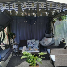 Függő fotel, szürke/világos szürke, KALEA 2 NEW kerti bútor