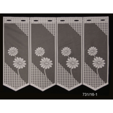 Függöny jacquard vitrázs margarétás 50 cm magas méteráru lakástextília