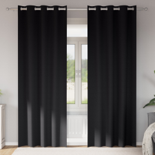 Függönyök függönyökkel 2 pcs Fekete 245 x 140 cm Poliészter lakástextília