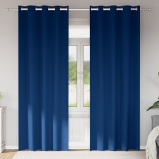  Függönyök függönyökkel 2 pcs Sötétkék 260 x 140 cm Poliészter lakástextília