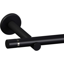 Függönyrúdkészlet fém 160 cm - 19 mm henger fekete karnis, függönyrúd