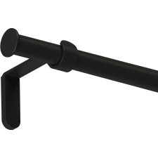 Függönyrúdkészlet fém 200 cm - 19 mm kerek fekete karnis, függönyrúd