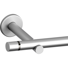  Függönyrúdkészlet fém 240 cm - 19 mm henger matt ezüst karnis, függönyrúd