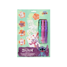  Fújó filctoll szett, A4, 3 tollal, Stitch kreatív és készségfejlesztő