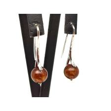 Fülbevaló golyó gránát hessonite ívelt lógó 10mm fülbevaló