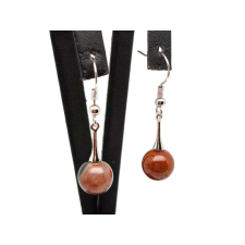 Fülbevaló golyó sardonyx kis pálca lógós 10-11mm fülbevaló