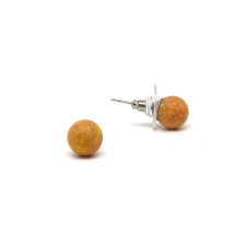 Fülbevaló golyó szinezett sárga regalit 8-8,5mm fülbevaló