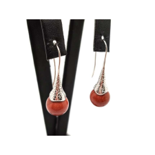 Fülbevaló golyó vörös goldstone mint kürt 10mm fülbevaló