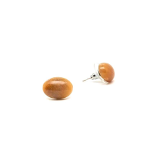  Fülbevaló ovál fossil korall 10x14mm fülbevaló